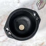 Cast Iron Incense Burner Cauldron | Large Mooncat Crystals