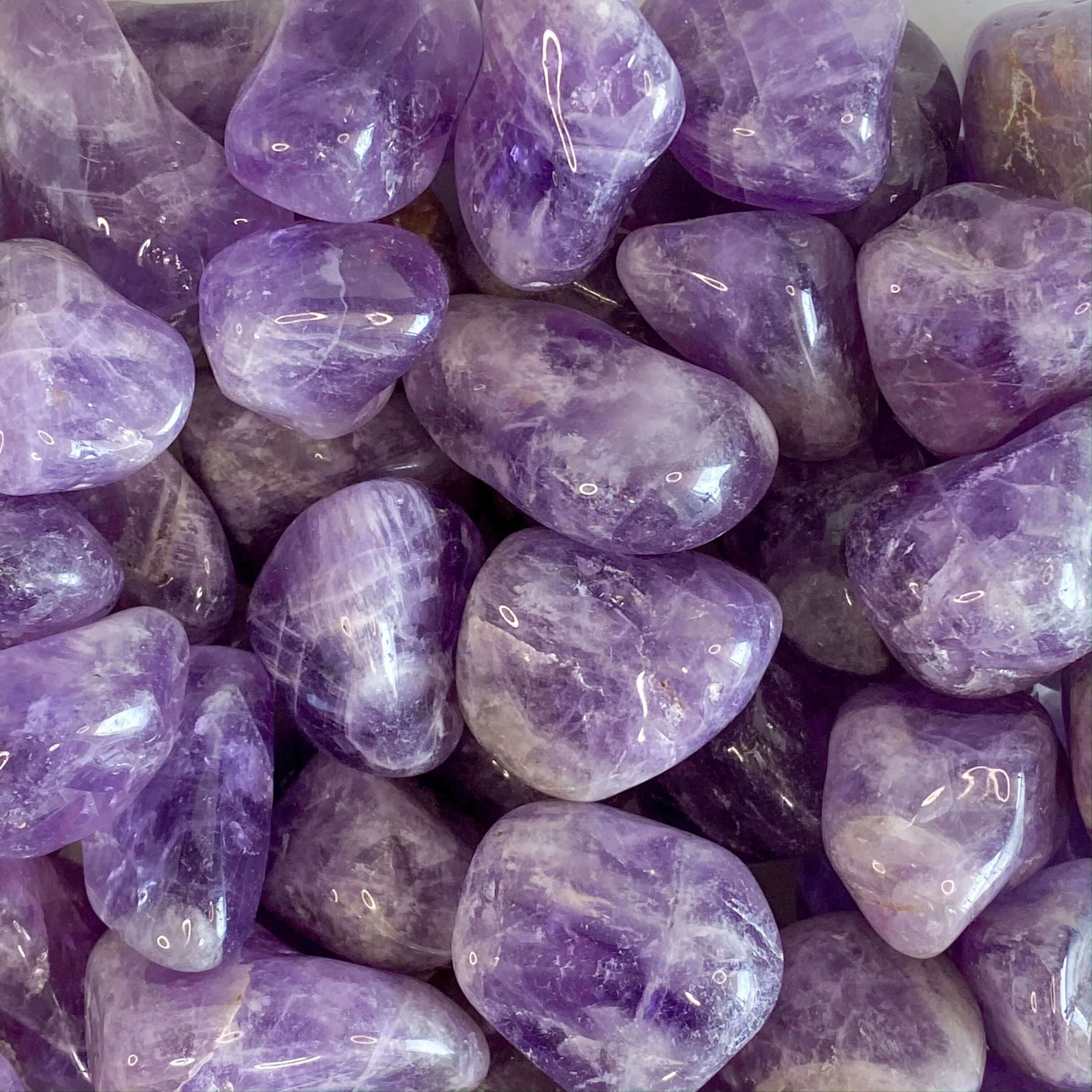 Chevron Amethyst Tumbles for Balance and Intuition Mooncat Crystals