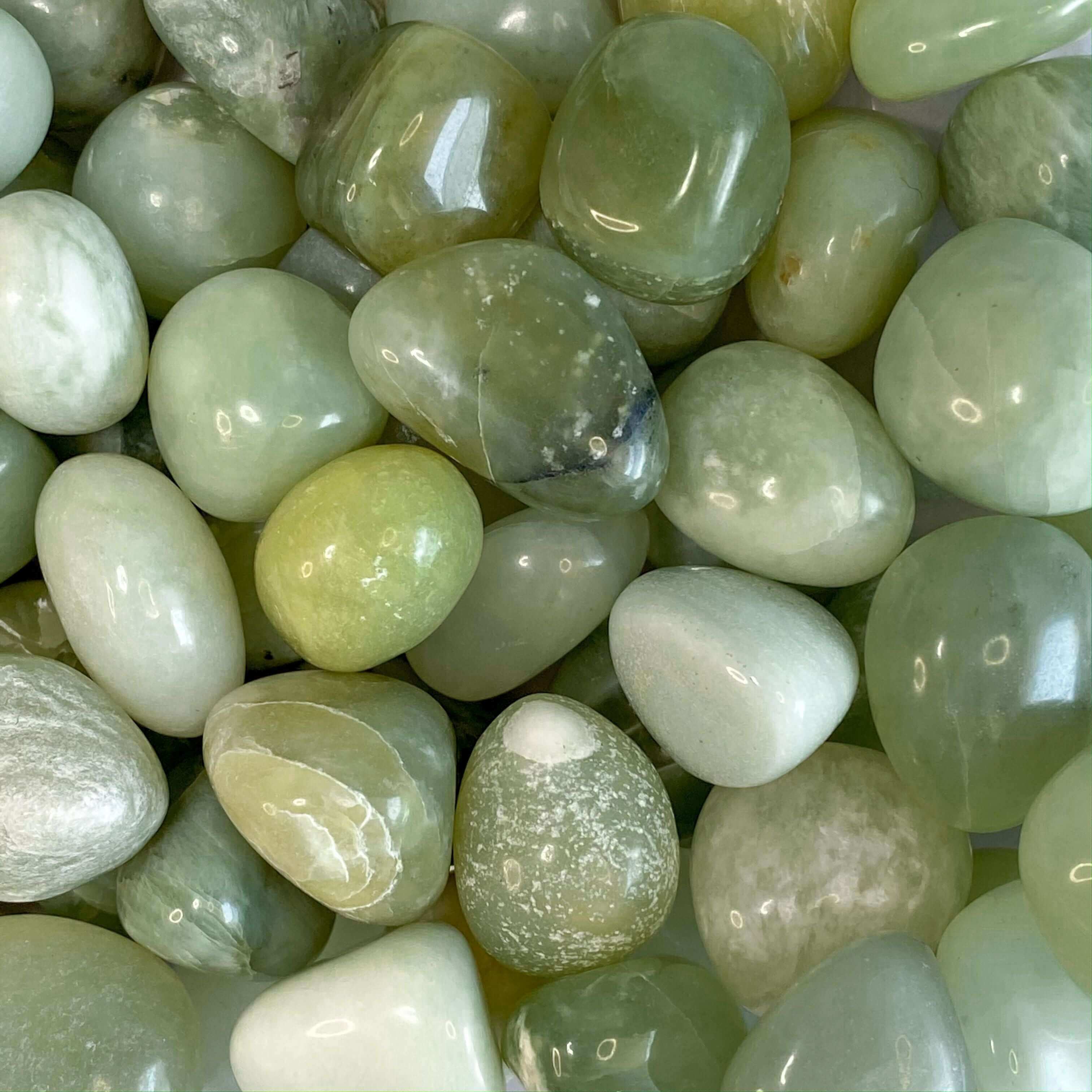 Chinese Jade Tumbles for Prosperity and Harmony Mooncat Crystals