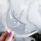 Clear Quartz Moon with Stand (~5 1/2") | Stock A Mooncat Crystals