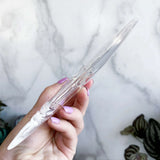Clear Quartz Moon with Stand (~5 1/2") | Stock A Mooncat Crystals
