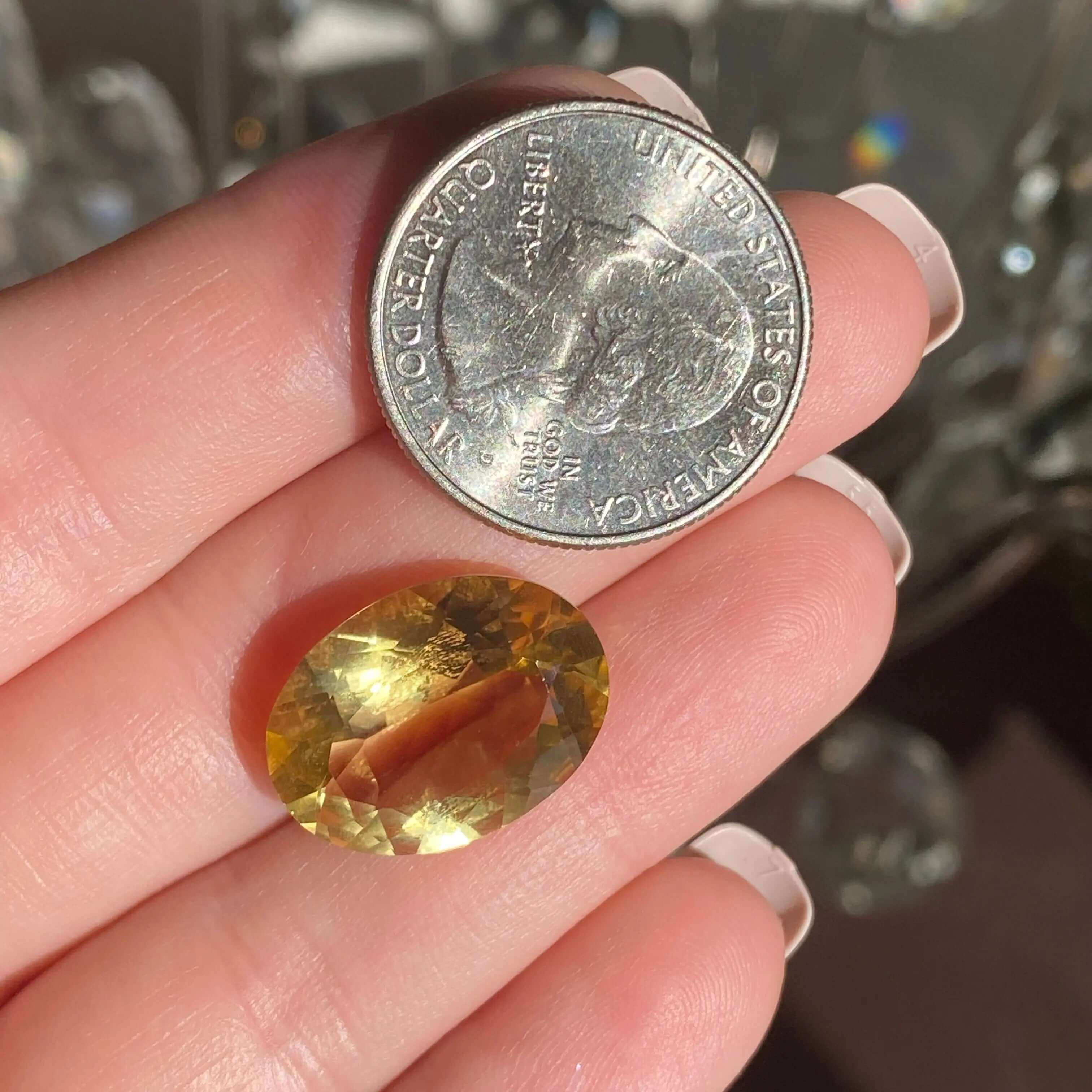 Faceted Natural Citrine Mooncat Crystals