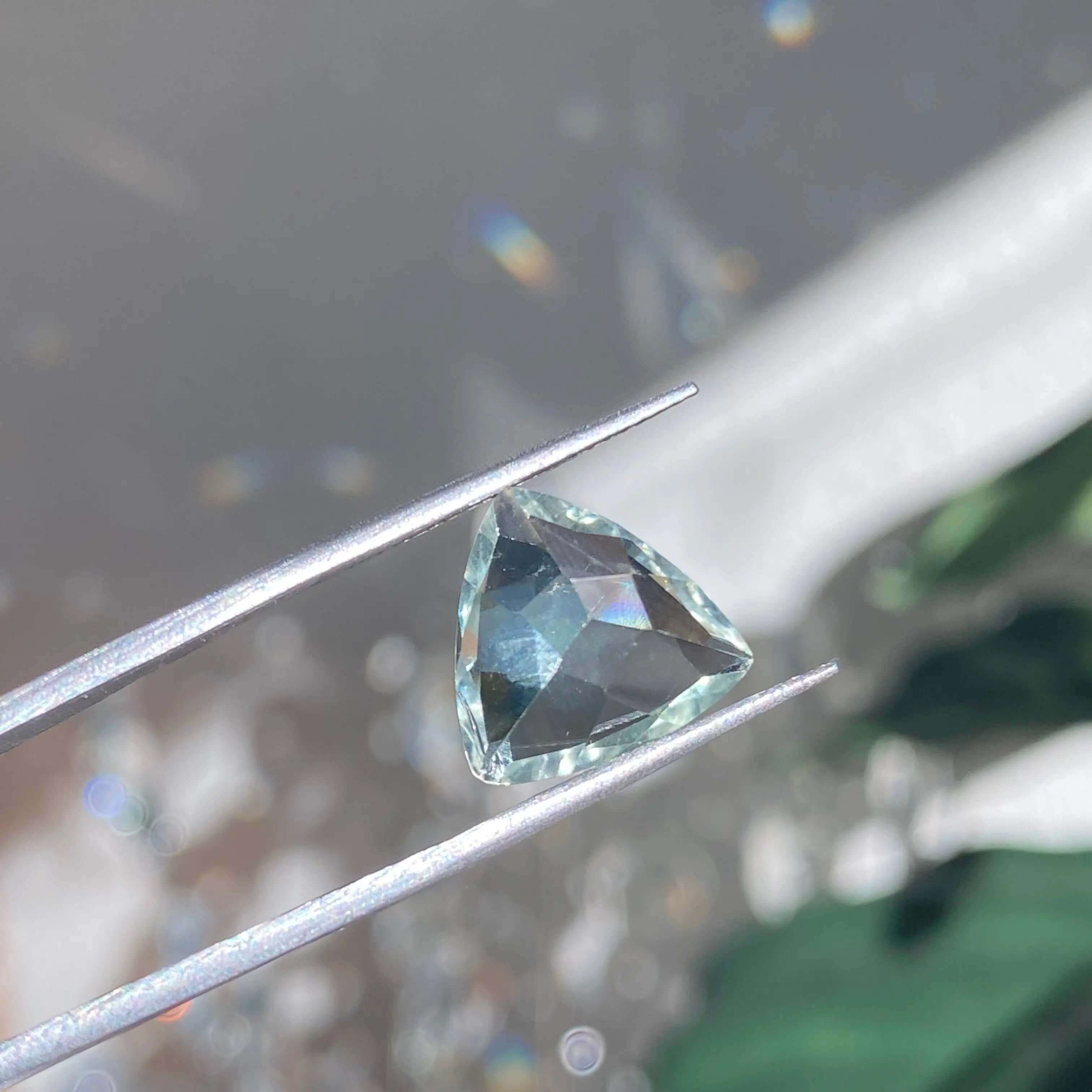 Faceted Prasiolite (Heated) Mooncat Crystals