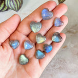 Full-Flash Mini Labradorite Heart Mooncat Crystals