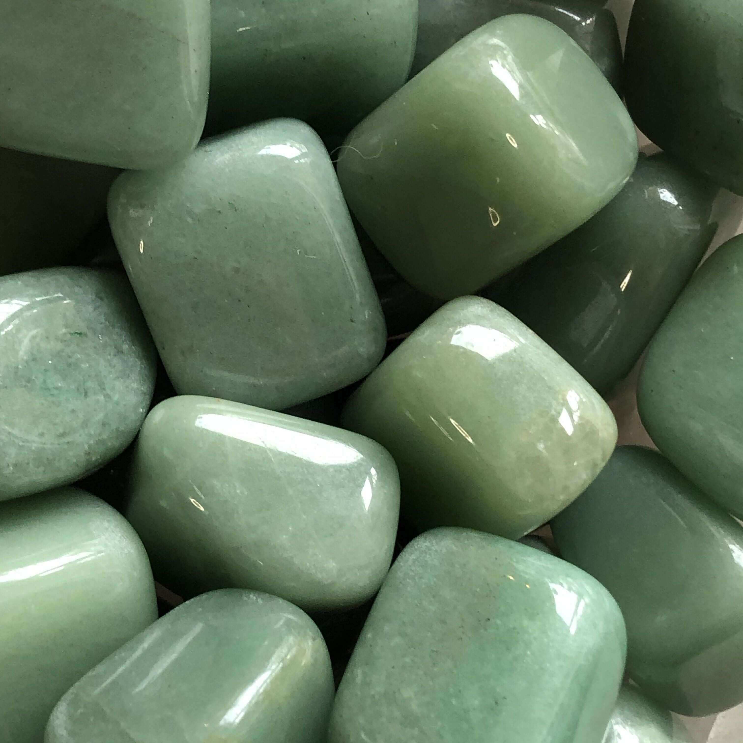 Green Aventurine Tumbles for Prosperity and Emotional Healing | Set of 2 Mooncat Crystals