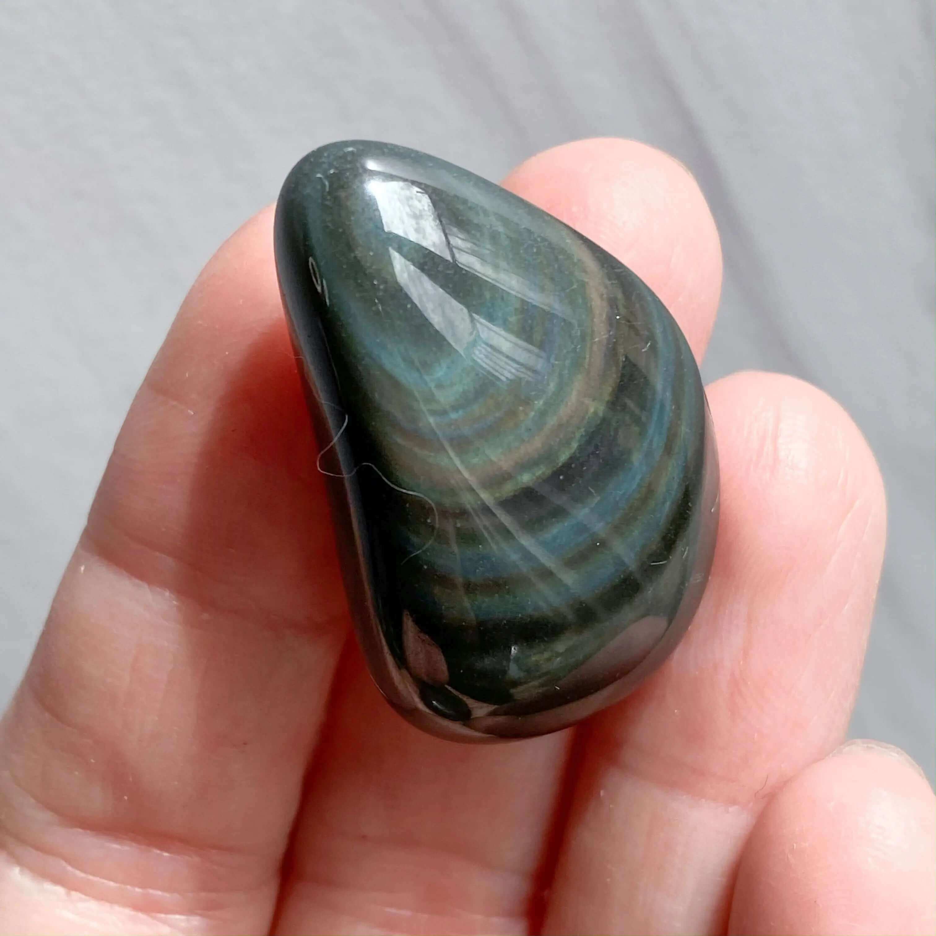 Hand-Selected Velvet Sheen Obsidian Tumbles | 1 Piece Mooncat Crystals