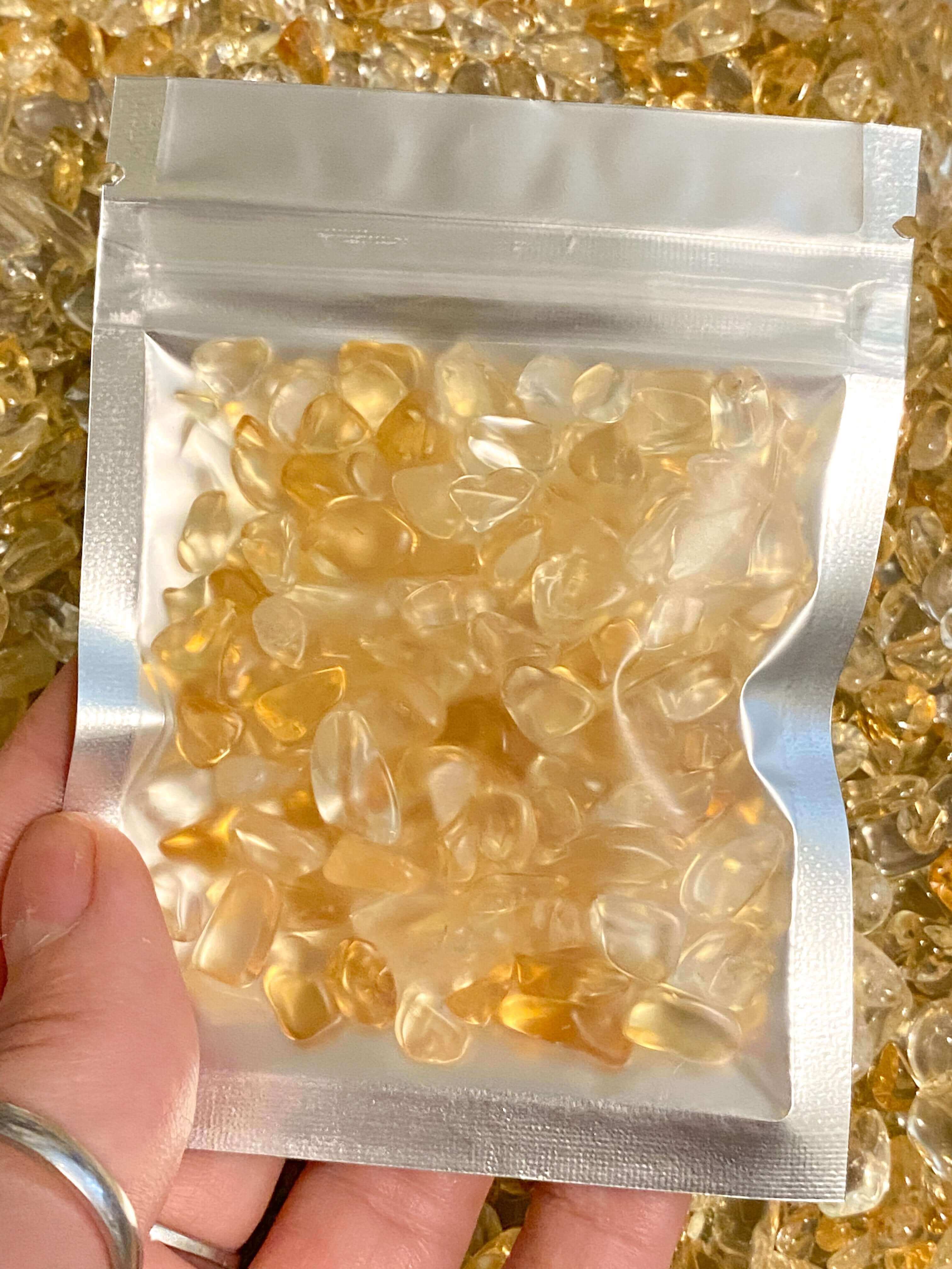 Heated Citrine Chips for Wealth and Success Mooncat Crystals