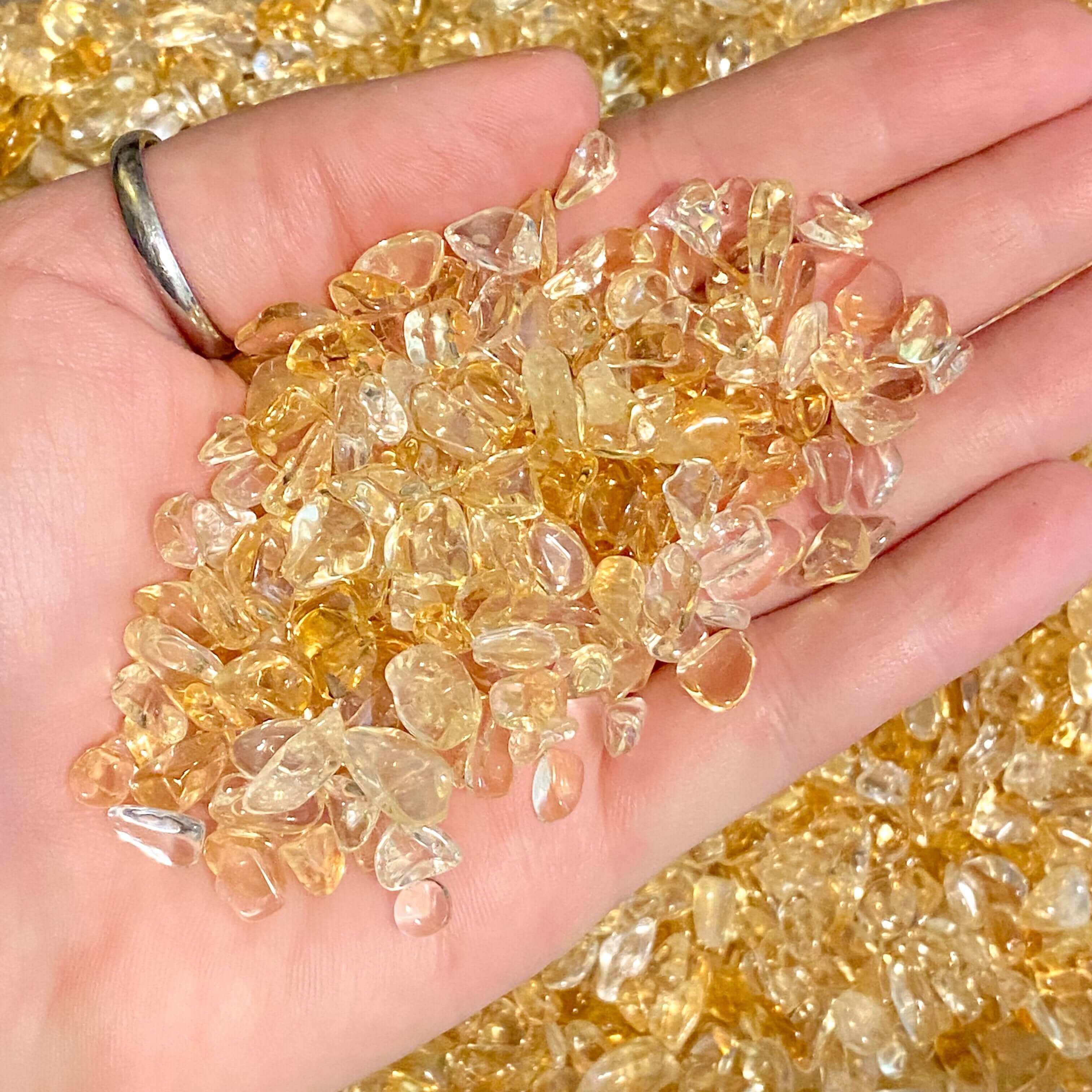 Heated Citrine Chips for Wealth and Success Mooncat Crystals