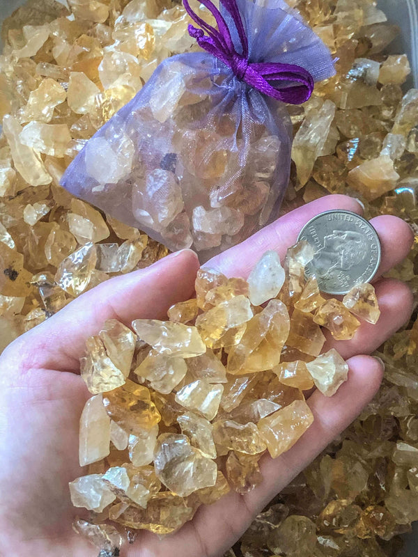 Honey Calcite Chips | 100g Lot Mooncat Crystals