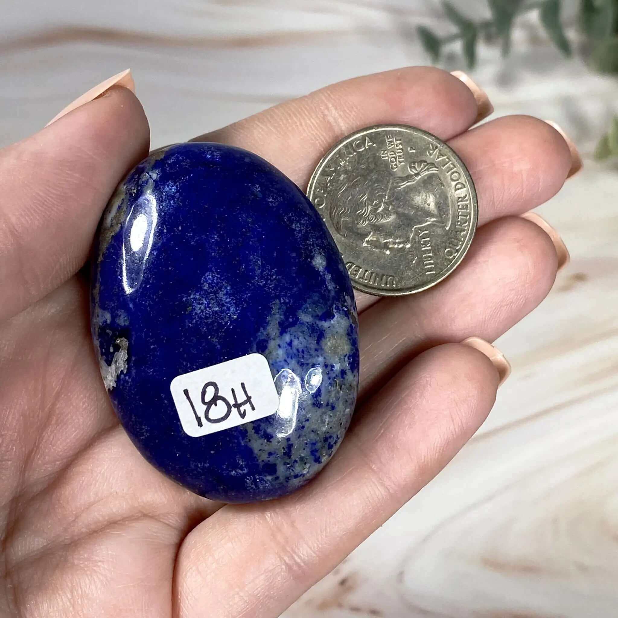 Lapis Lazuli Palm Stone  | Stock H Mooncat Crystals