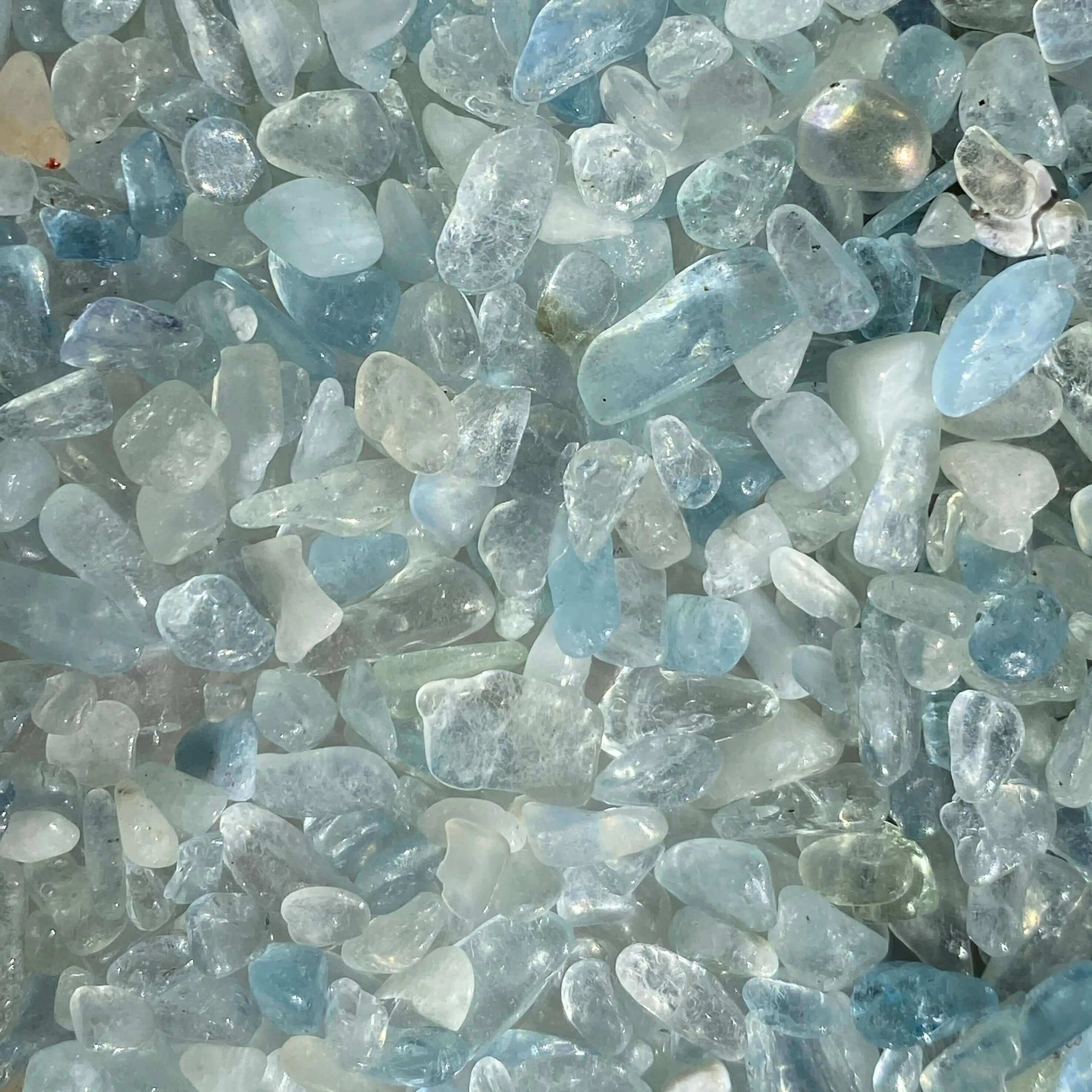 Mini Aquamarine Tumbles | Lot of 100 Grams Mooncat Crystals