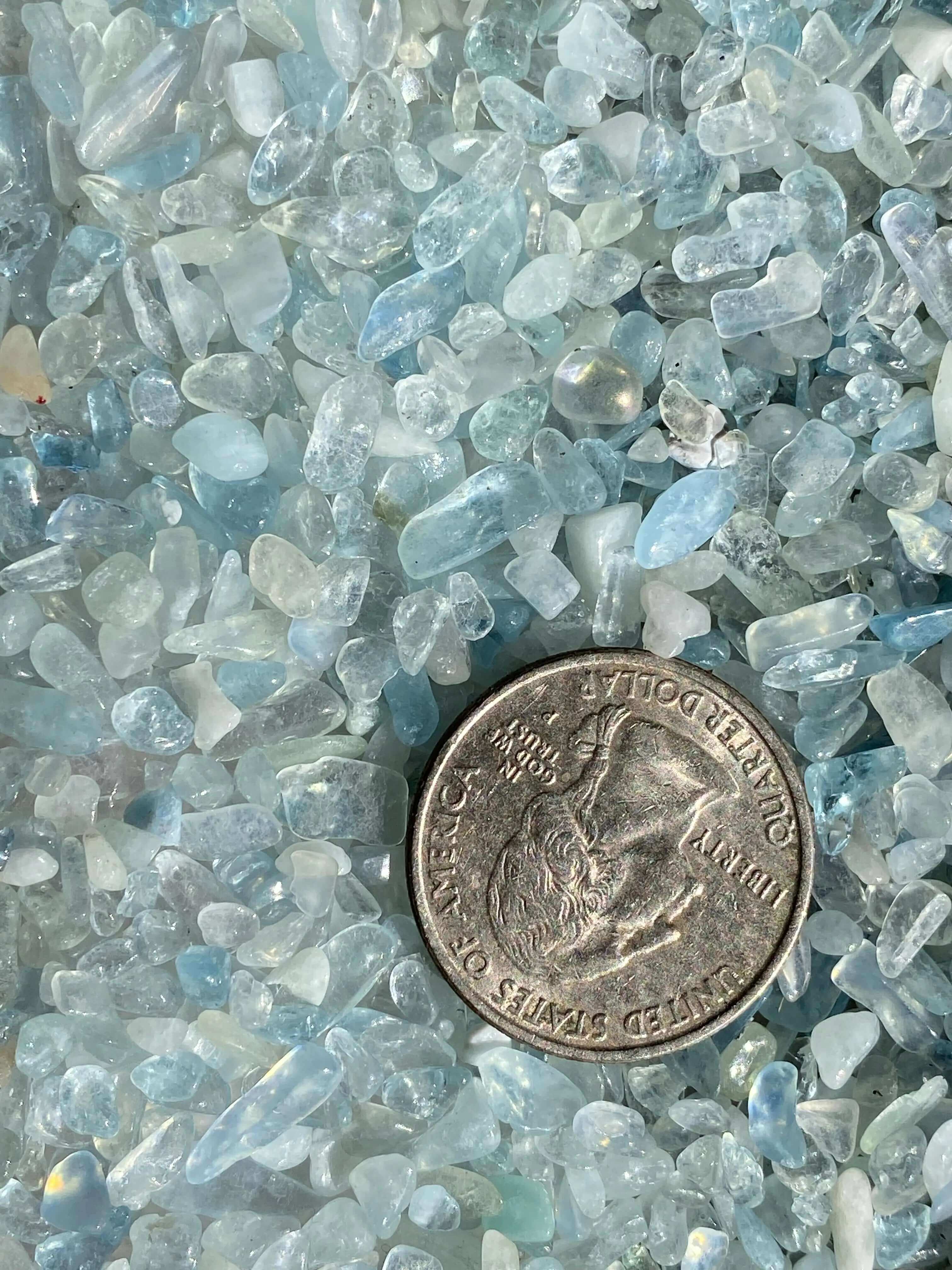 Mini Aquamarine Tumbles | Lot of 100 Grams Mooncat Crystals