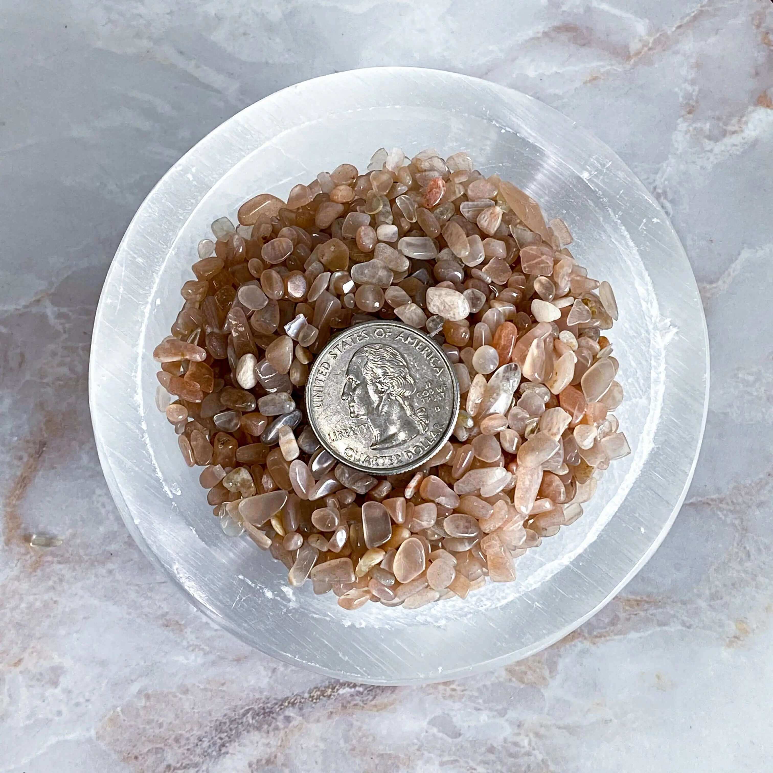 Mini Moonstone Tumbles | 100g Lot Mooncat Crystals