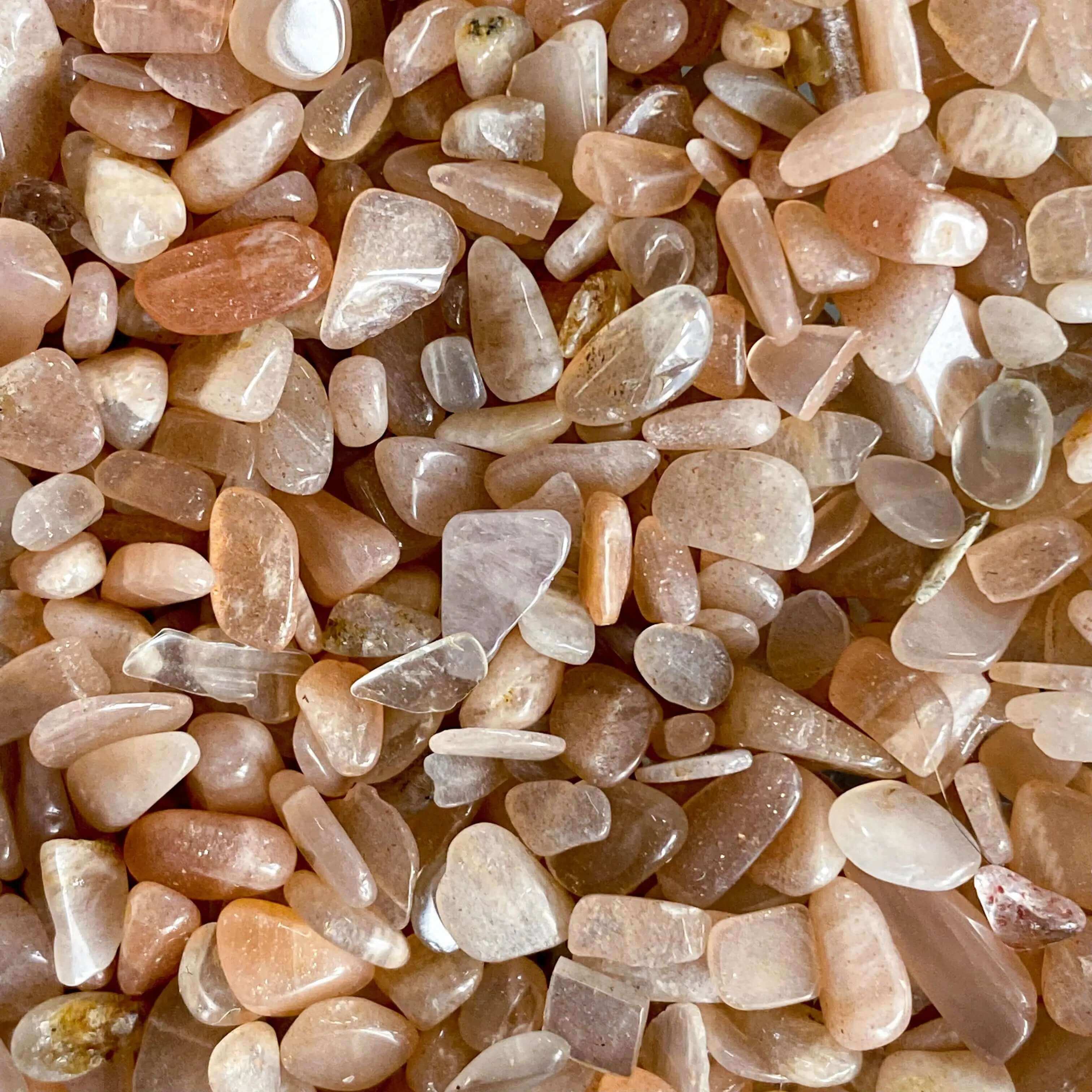 Mini Moonstone Tumbles | 100g Lot Mooncat Crystals