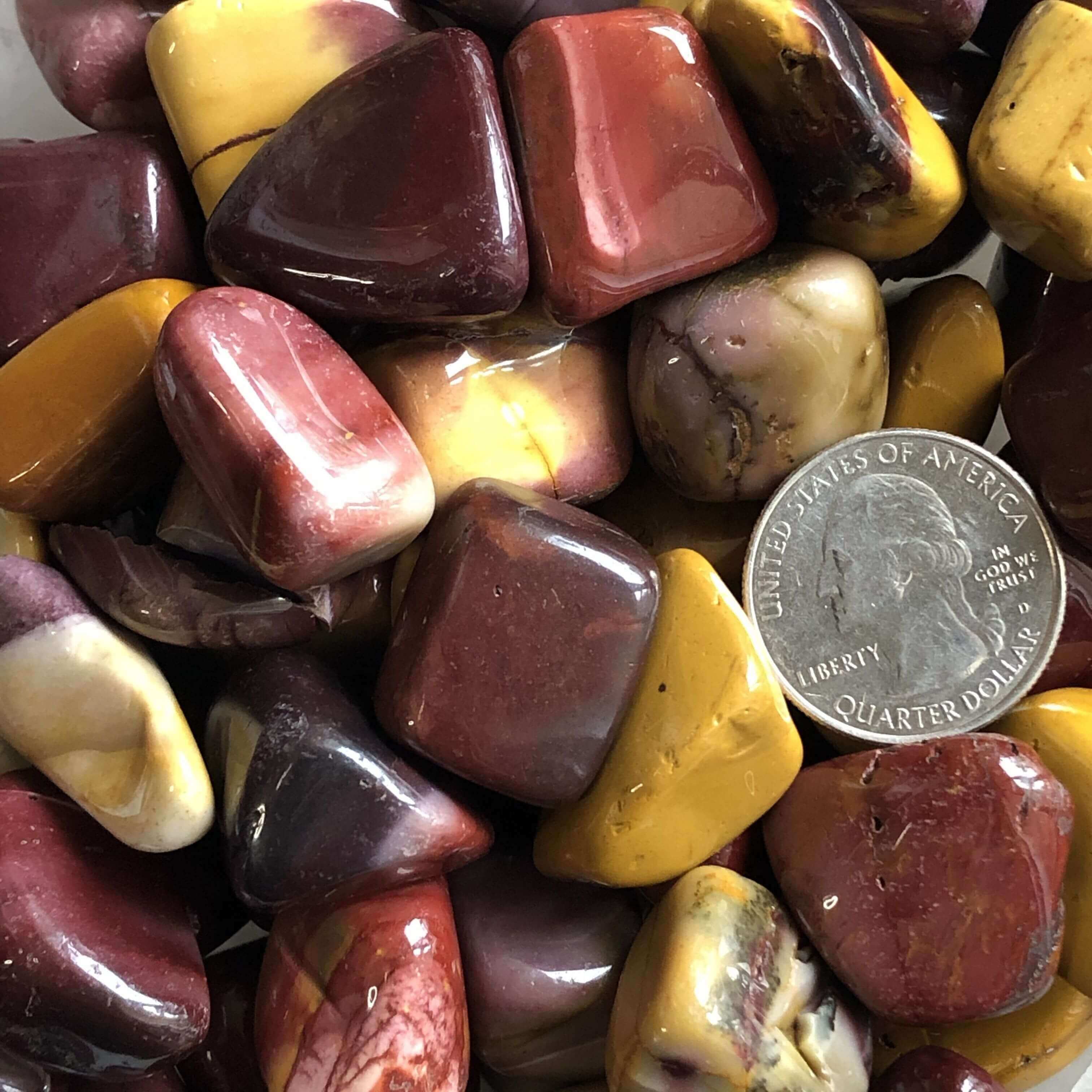 Mookaite Tumbles for Grounding and Vitality | Lot of 3 Mooncat Crystals