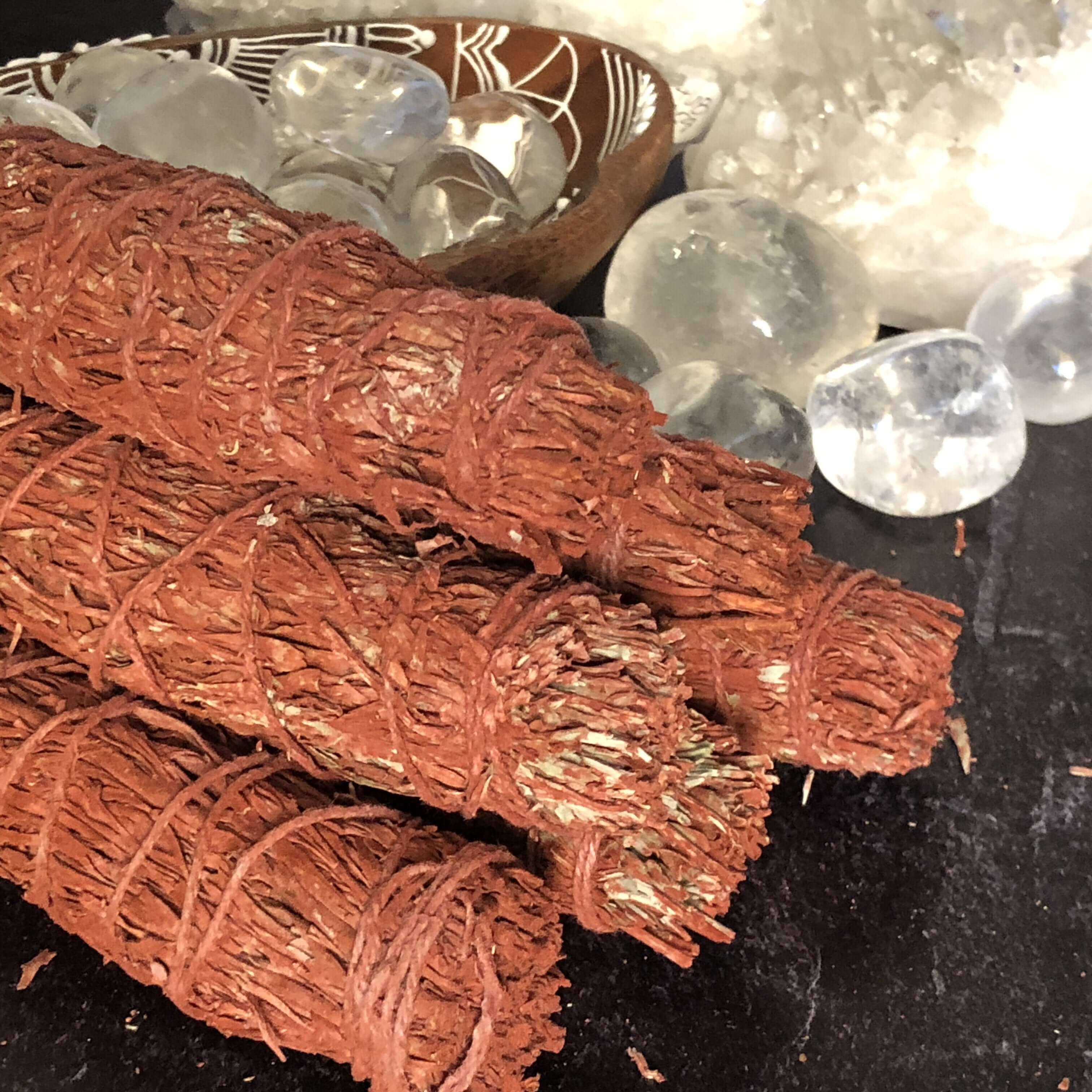 Mountain Sage + Dragon’s Blood Resin Smoke Cleansing Wand | ~4” Bundle Mooncat Crystals