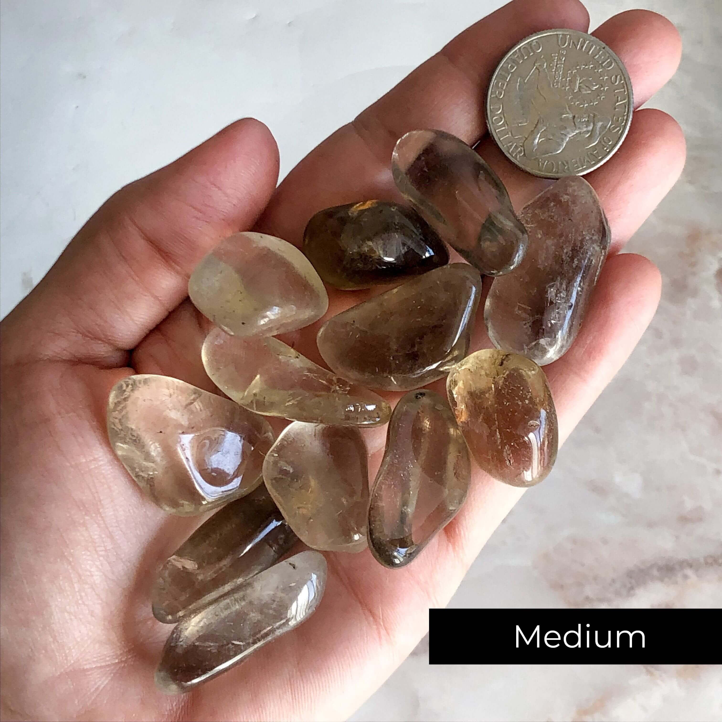 Natural Madagascan Citrine Tumbles for Wealth and Success Mooncat Crystals