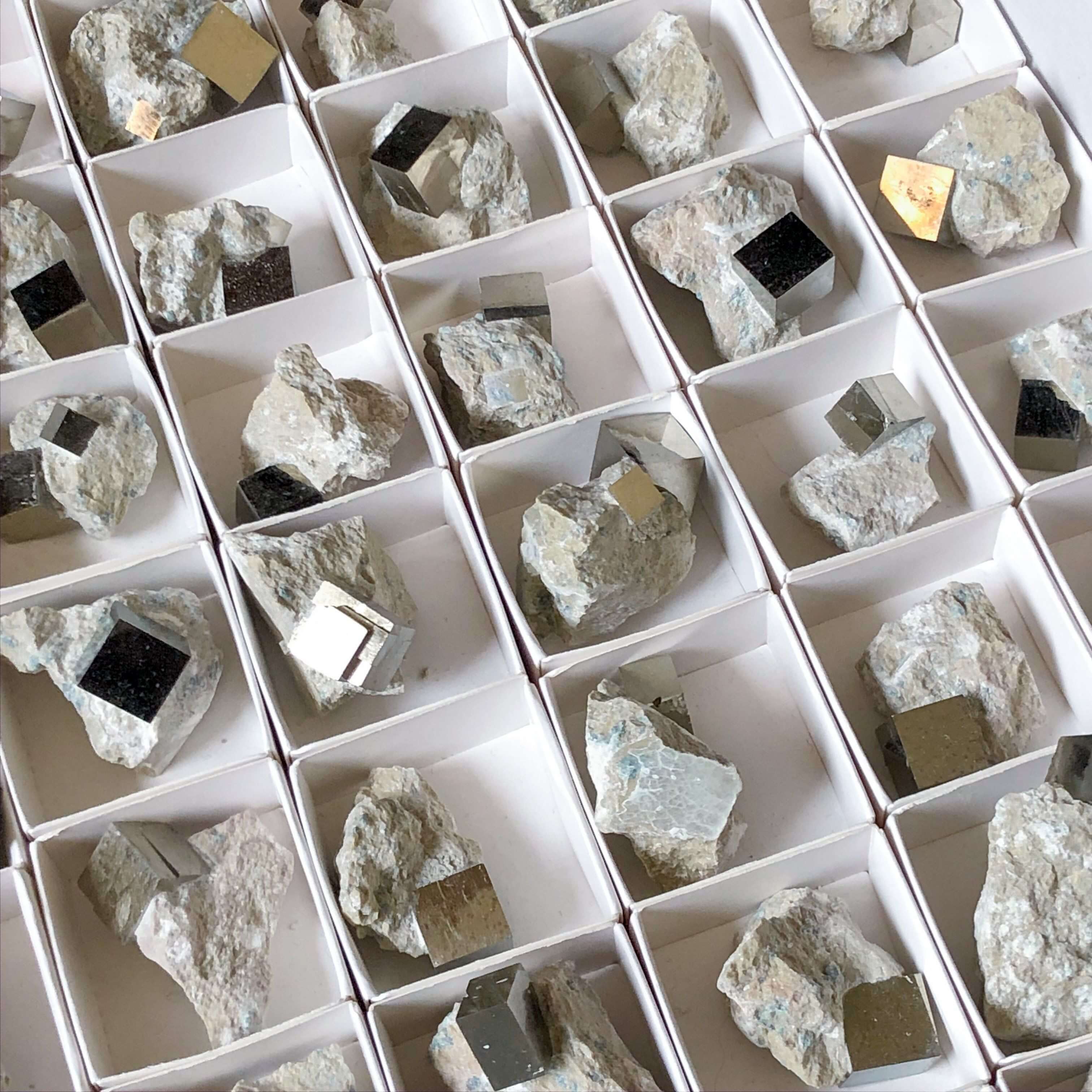 Natural Pyrite Cube on Matrix Mooncat Crystals