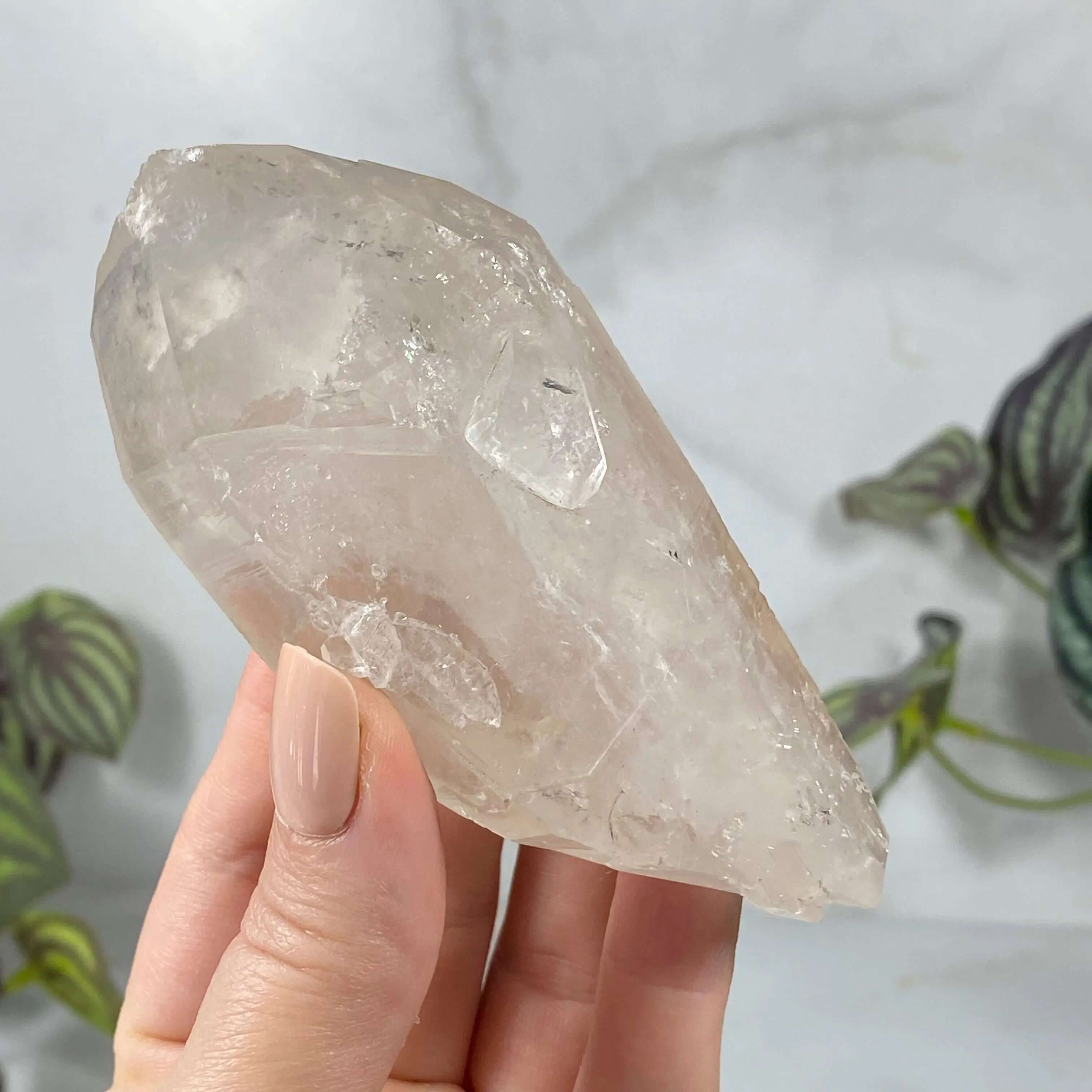 Naturally Double Terminated Quartz with Etching | Stock B Mooncat Crystals