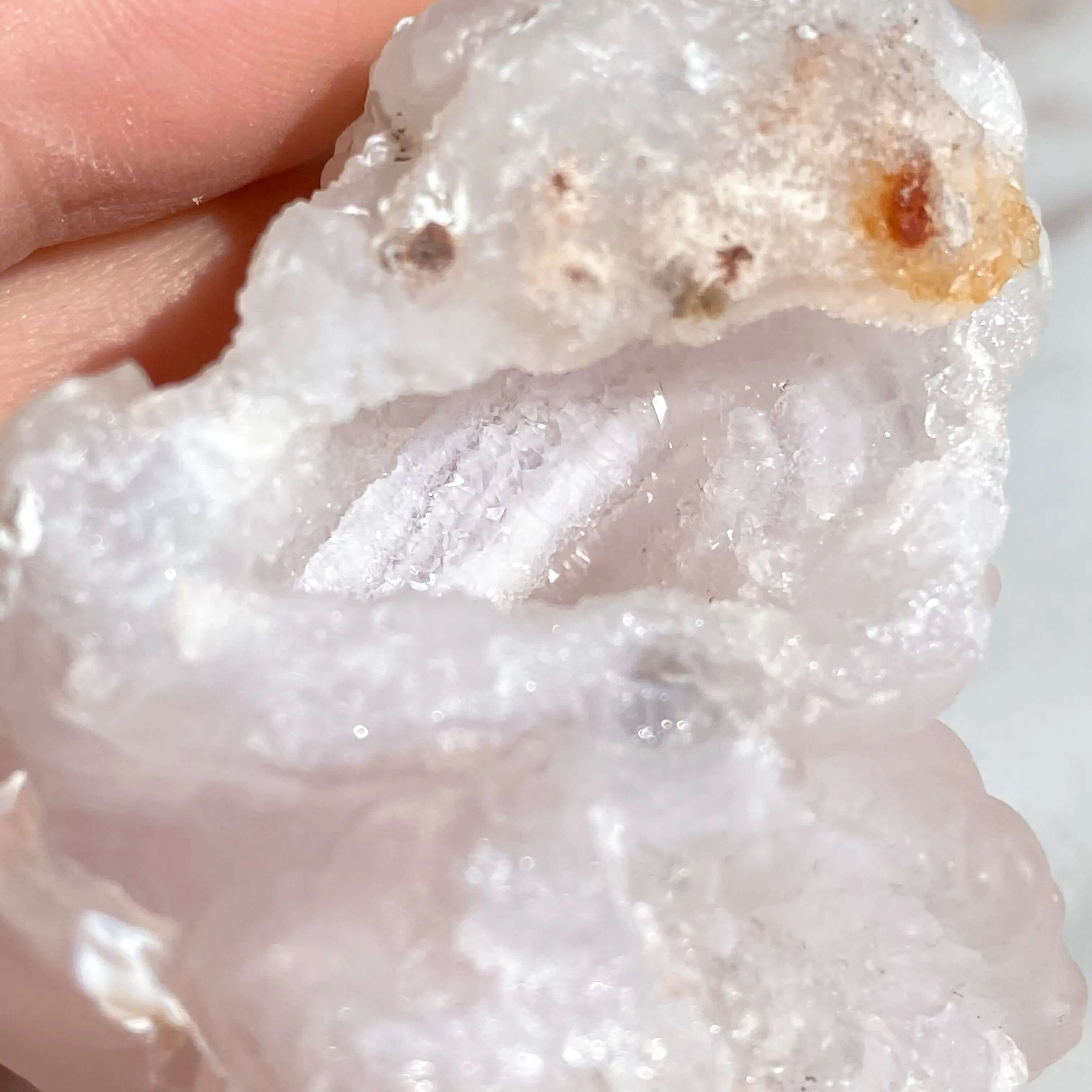 Pink Chalcedony Rose with Druzy Pocket | Stock D Mooncat Crystals