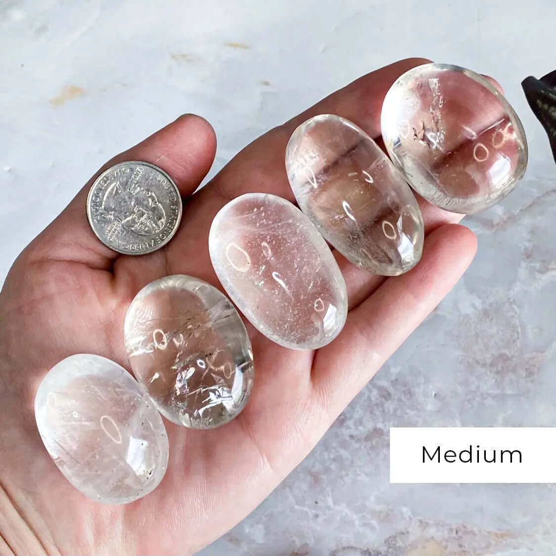 Quartz Palm Stone | You Choose Size Mooncat Crystals