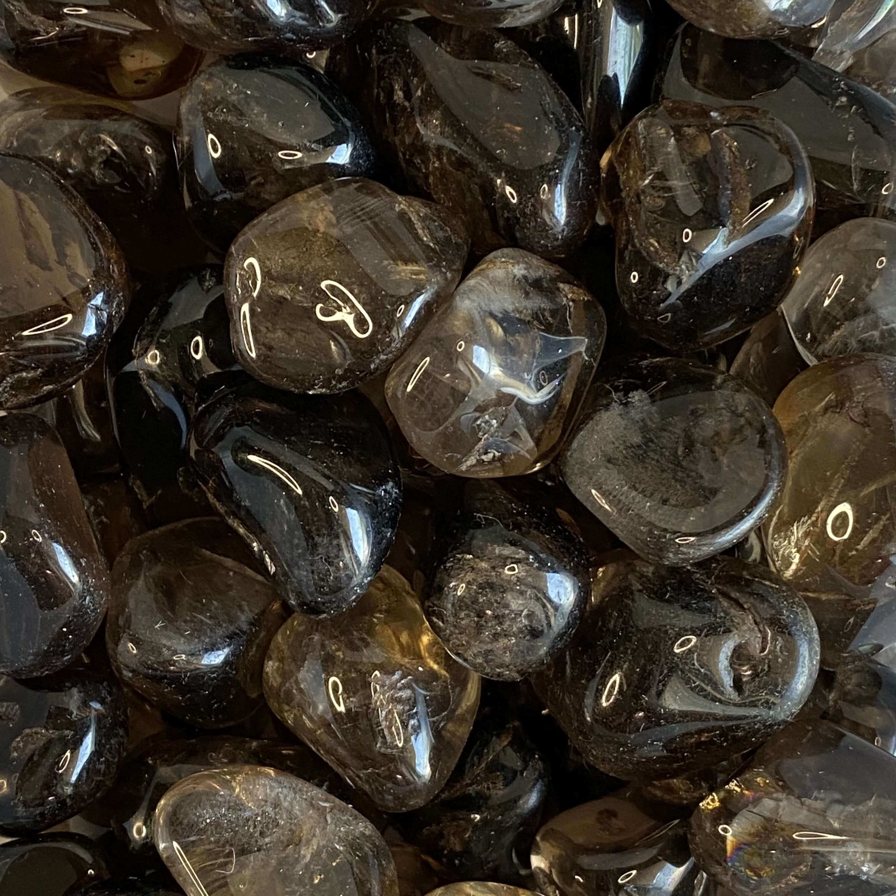 Smoky Quartz Tumbles for Neutralizing Negativity | Medium - Set of 2 Mooncat Crystals