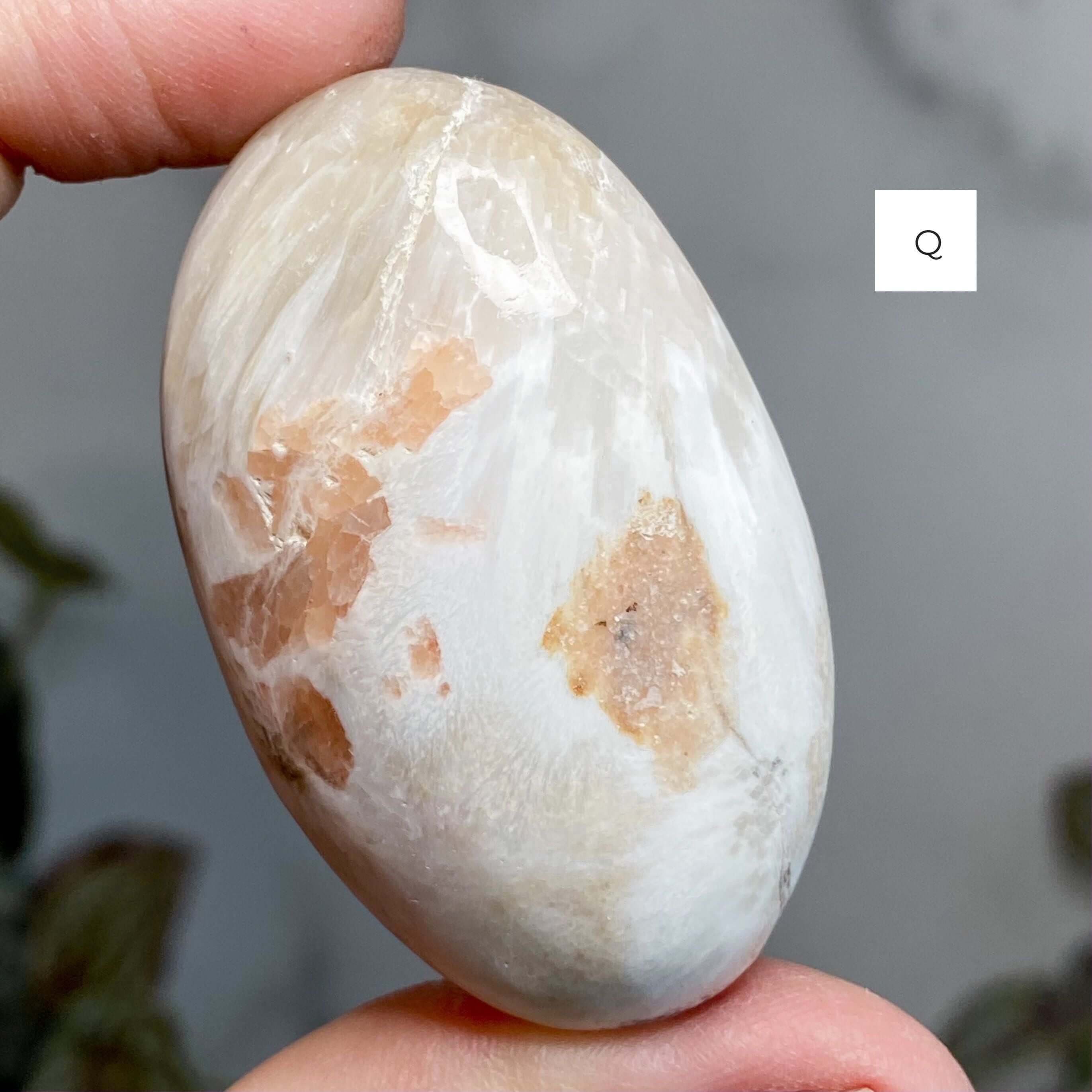 Top Quality Peach (Orange) Scolecite Palm Stones | You Choose MNOPQ Mooncat Crystals
