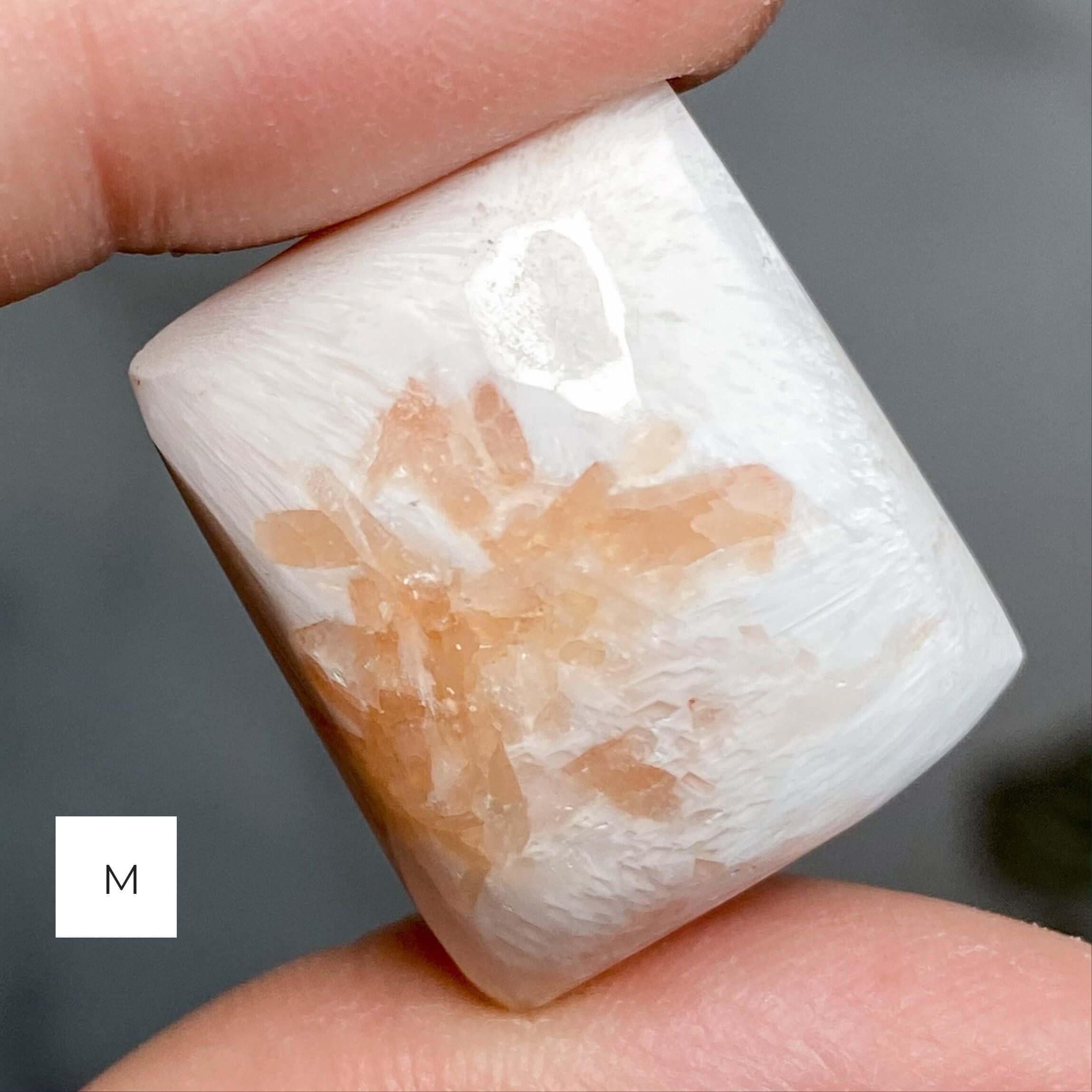 Top Quality Peach (Orange) Scolecite Palm Stones | You Choose MNOPQ Mooncat Crystals