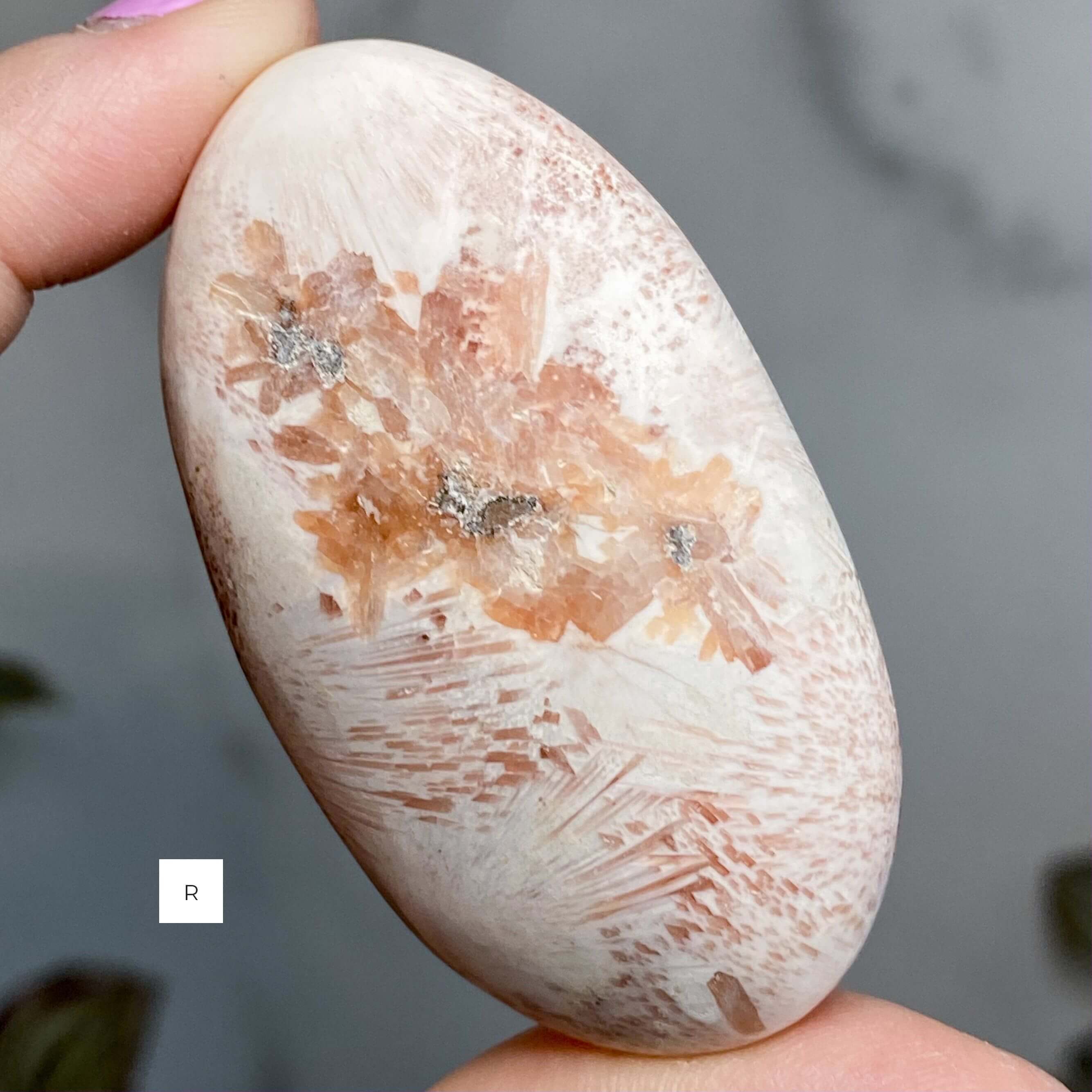 Top Quality Peach (Orange) Scolecite Palm Stones | You Choose RSTUV Mooncat Crystals