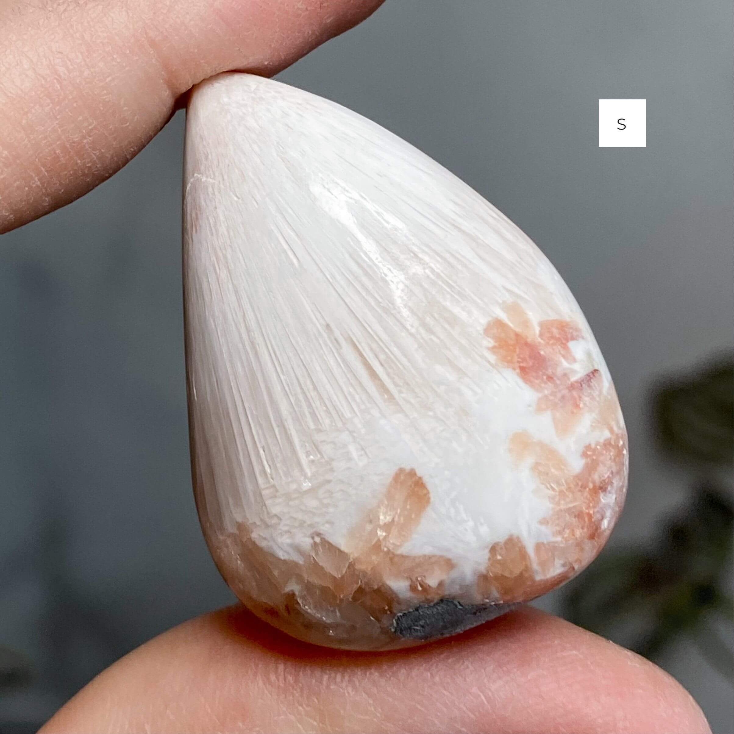 Top Quality Peach (Orange) Scolecite Palm Stones | You Choose RSTUV Mooncat Crystals