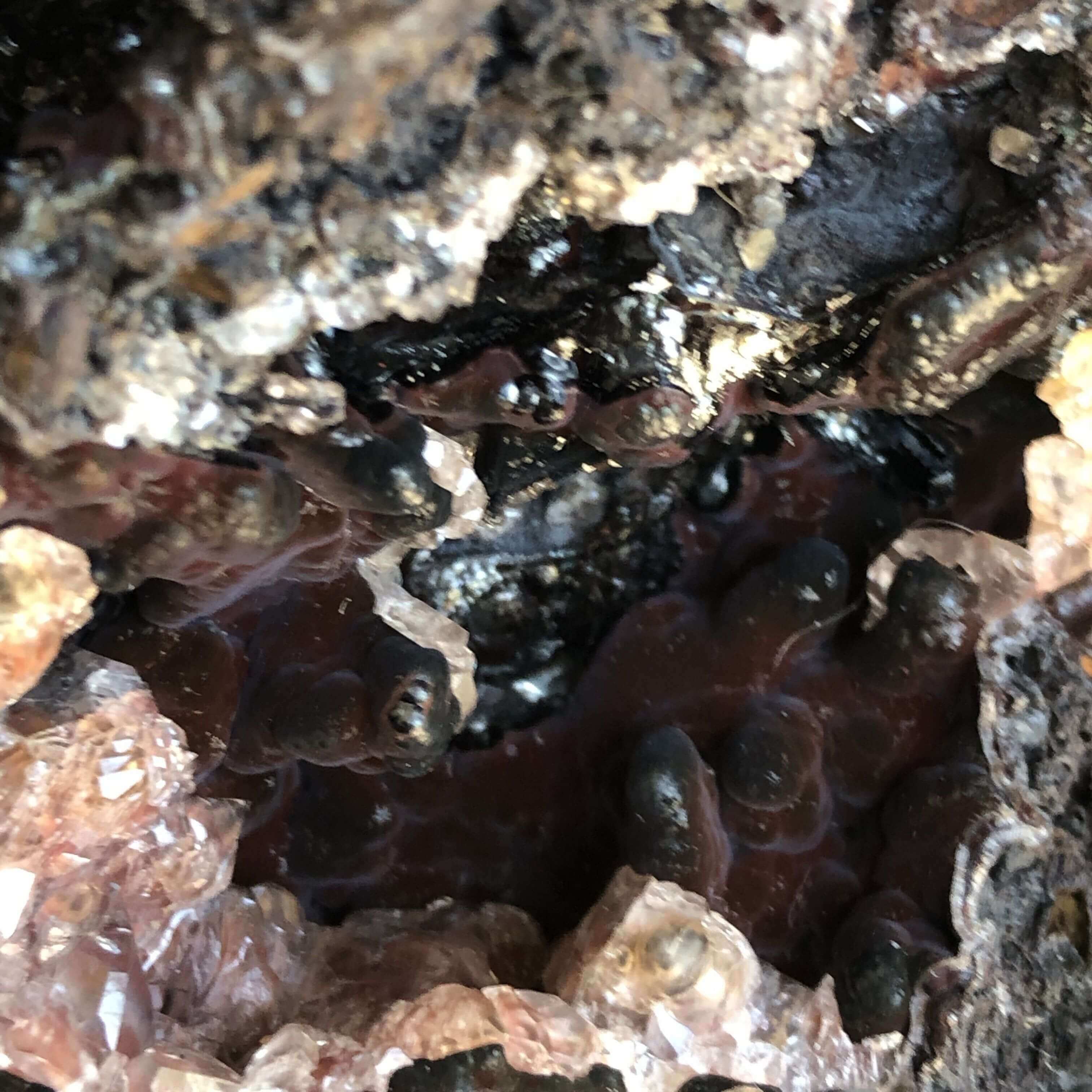 Goethite with Cinnabar - Mooncat Crystals