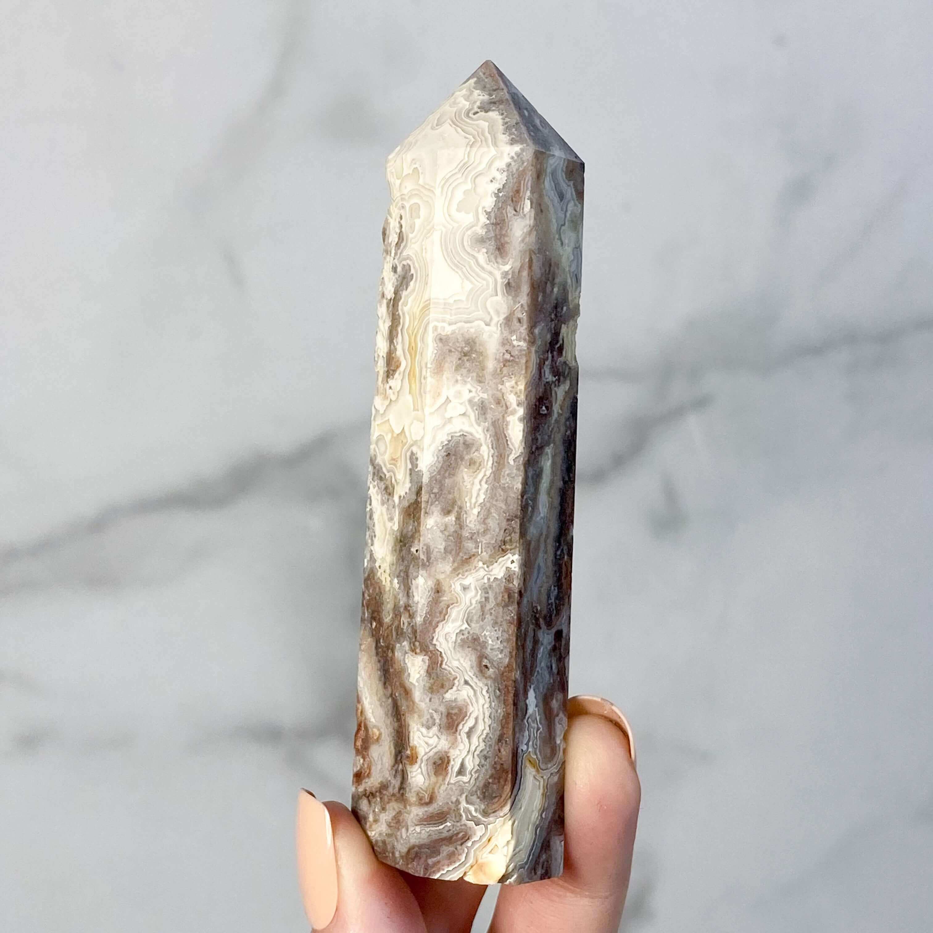 Lace Agate Tower | Stock C Mooncat Crystals