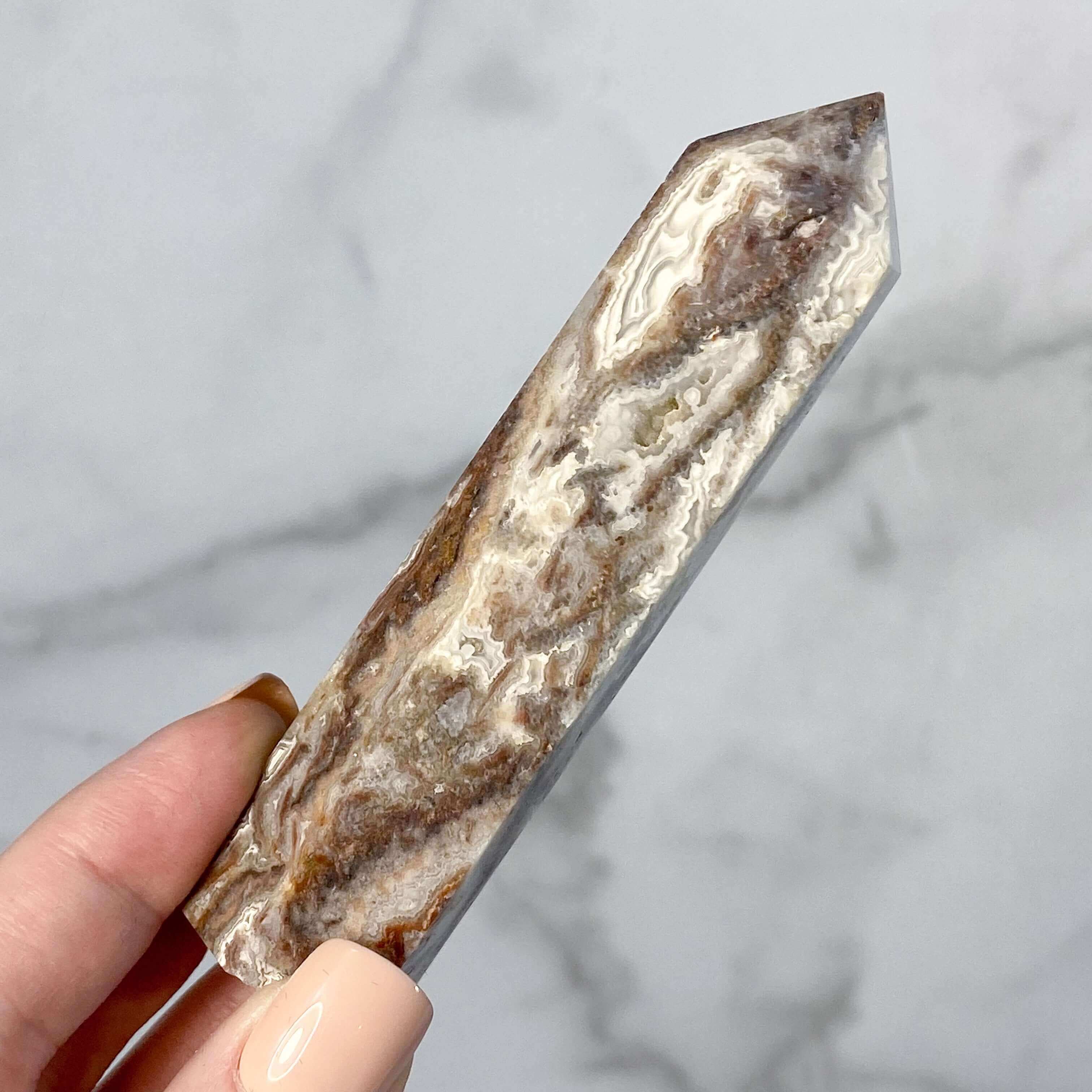 Lace Agate Tower | Stock C Mooncat Crystals