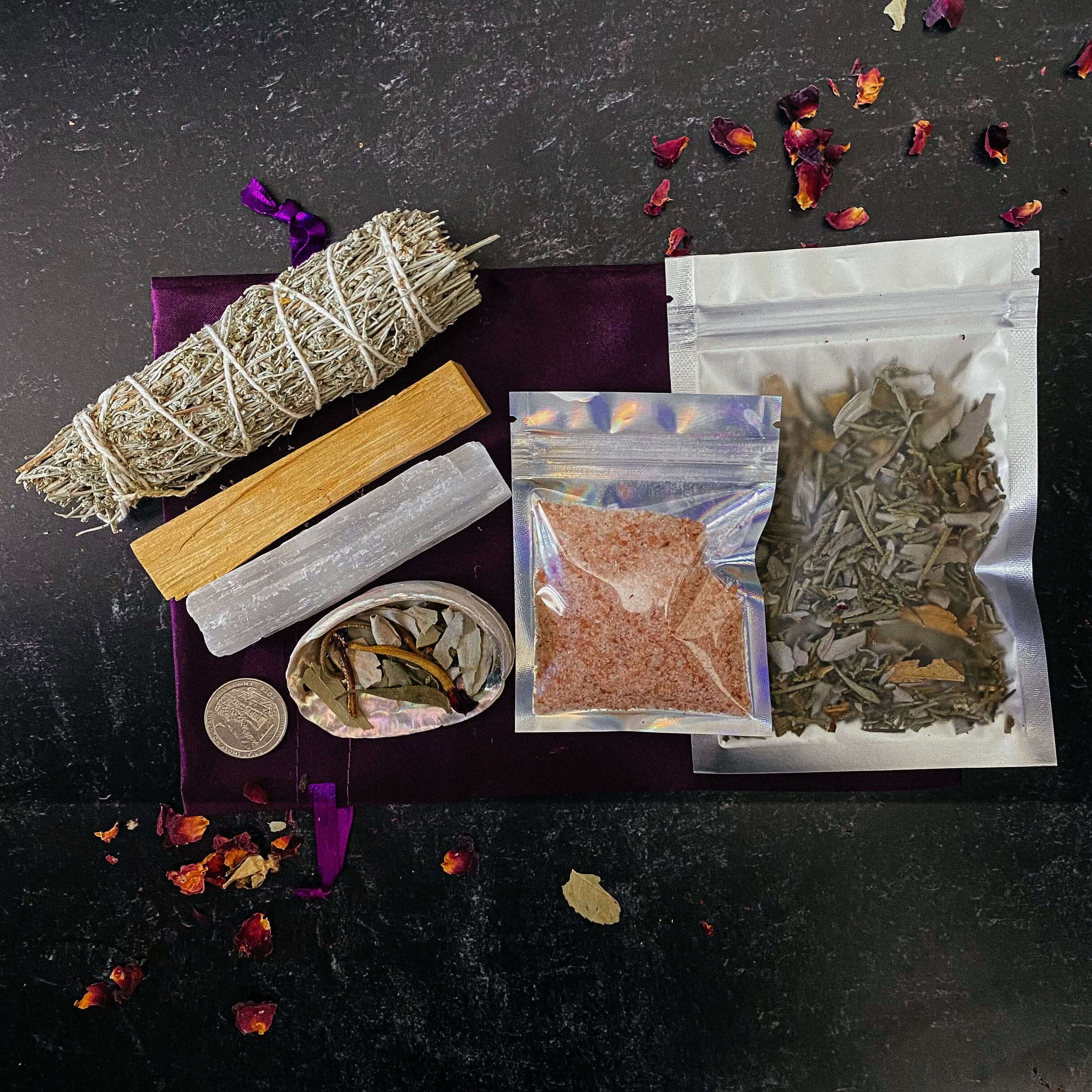 Space Clearing + Home Blessing Kit - Mooncat Crystals